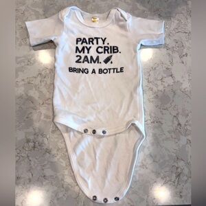 6-12M White Baby Onesie with Fun Print